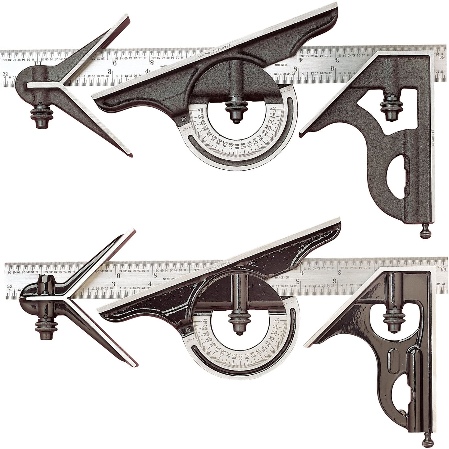 No. 434 Series Combination Square Set, 4 pcs., Steel, Satin