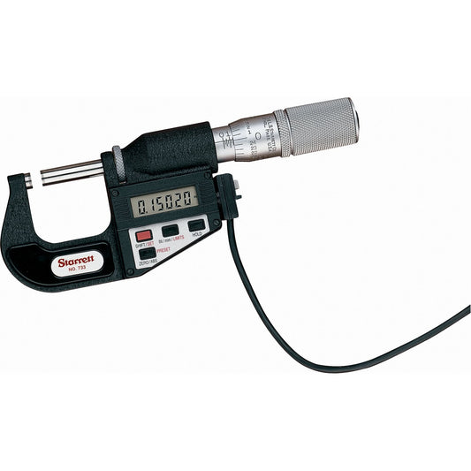 Electronic Digital Micrometers (with Output) - No. 733 Series, 12.99" - 13.98" (330 - 355 mm) Range, 0.0001" (0.00254 mm) Resolution