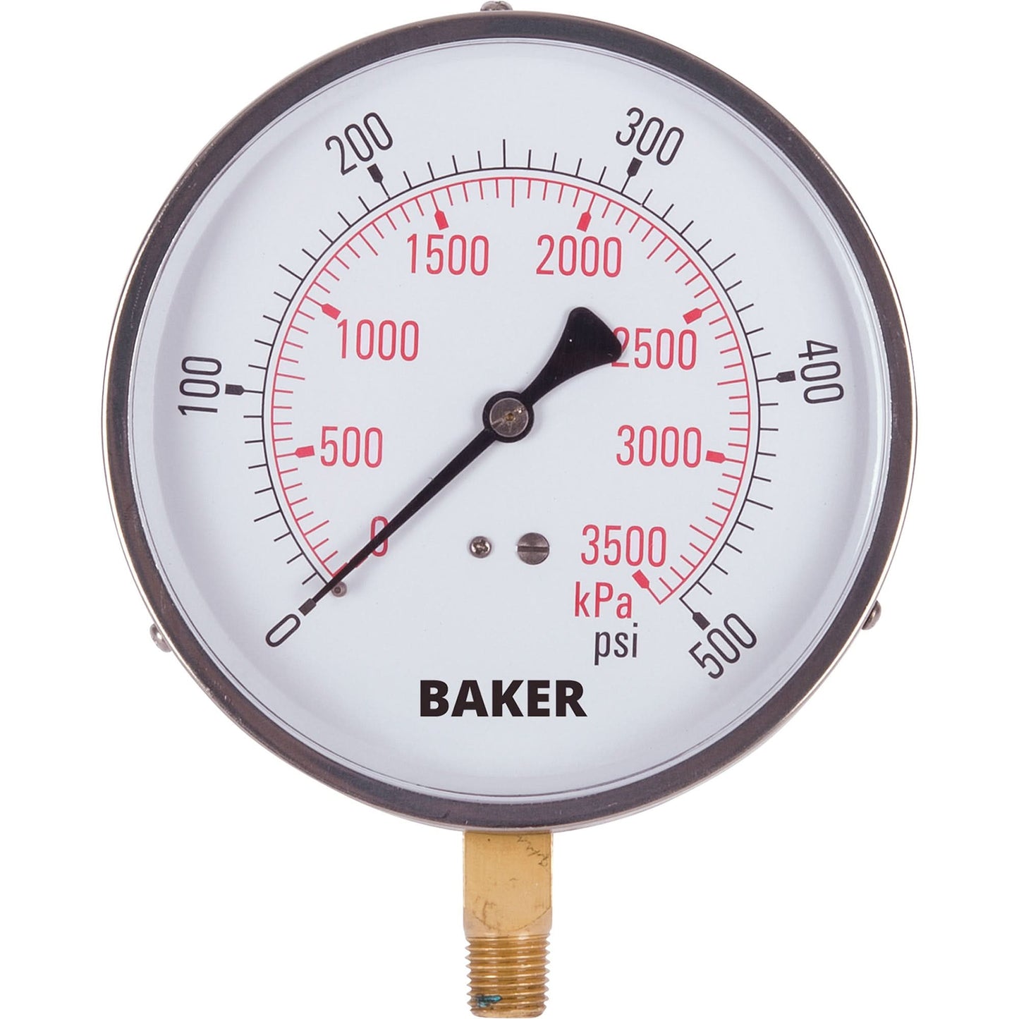Pressure Gauges, 4-1/2" , 0 - 500 psi, Bottom Mount, Analogue