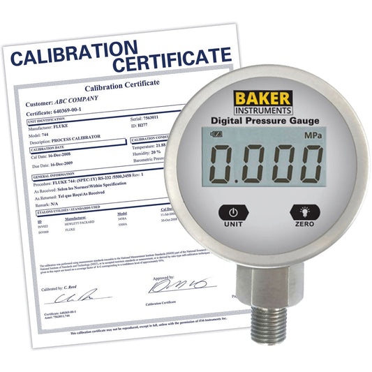 B5000 Series Pressure Gauge with ISO Certificate, 2-1/2" , 0 - 500 psi, Bottom Mount, Digital