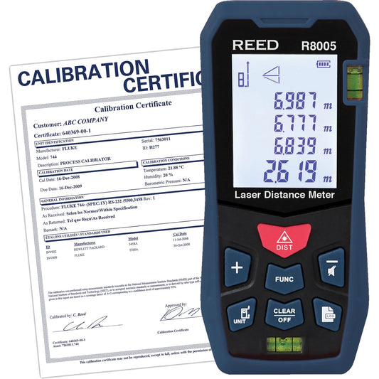 Laser Distance Meter with ISO Certificate, 0' - 164' (0 m - 50 m) Range, Digital (Electronic)
