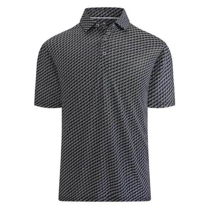 Ice Silk Printed Polo Shirt Men's Short Sleeve
