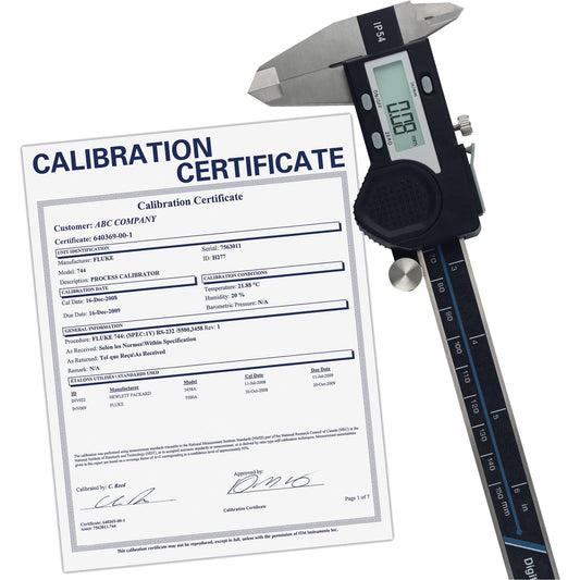 Pied à coulisse numérique de 150 mm (6 po) avec certificat d'étalonnage traçable, résolution de 0,01 mm (0,0005 po), plage de mesure de 0 à 150 mm (0 à 6 po)