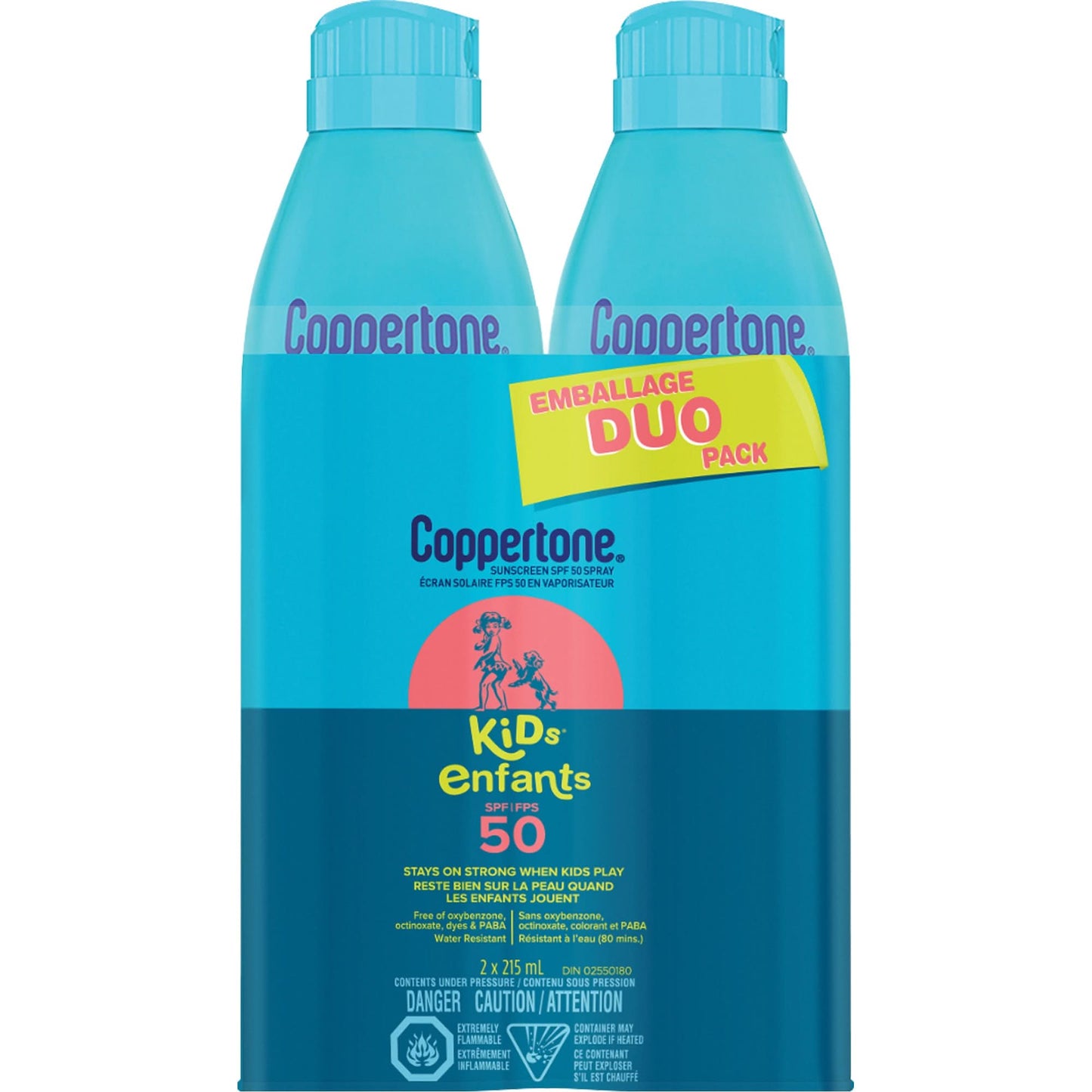 Écran solaire résistant à l'eau pour enfants, FPS 50, aérosol