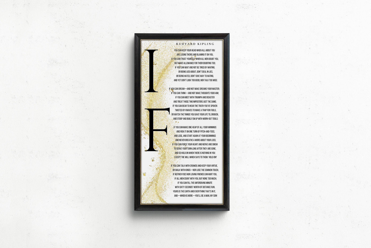 If - Rudyard Kipling PRINT | Vintage Narrow Vertical Typography Poetry Art (available handframed) 2x1