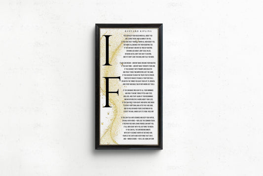If - Rudyard Kipling PRINT | Vintage Narrow Vertical Typography Poetry Art (available handframed) 2x1