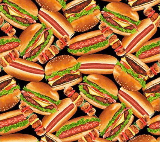 Northcott Fabrics- Smokin'Hot- Burgers and Hot Dogs- 24808-99