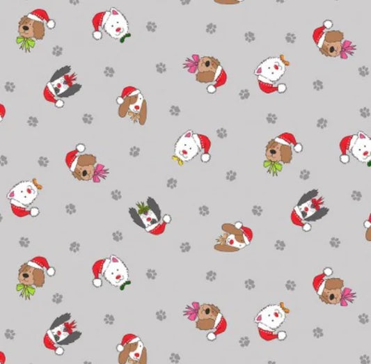 Makower UK - Yappy Christmas - Grey
