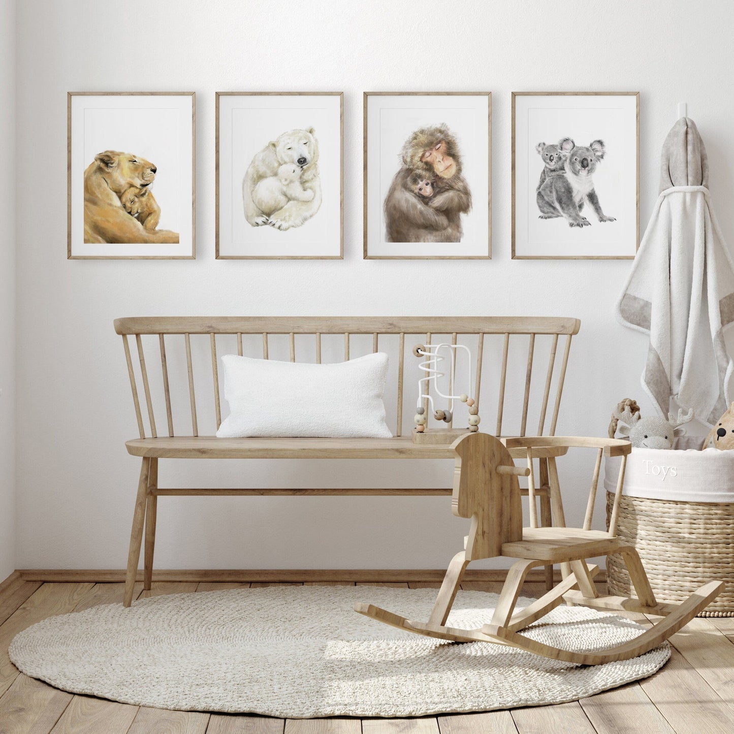 Lion Mom and Baby Art Print