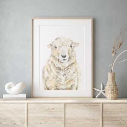 Farmhouse Sheep Art Print -