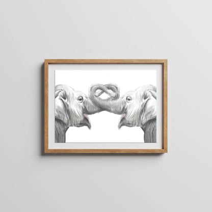 Personalized Elephants Art Print