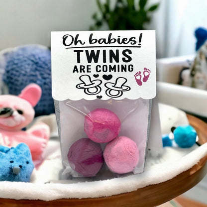Bombes à graines - Paquet de 3 - Annonce de bébé fille ou bébé garçon ou jumeaux pour fête prénatale ou fête de révélation du sexe - Fleur sauvage canadienne