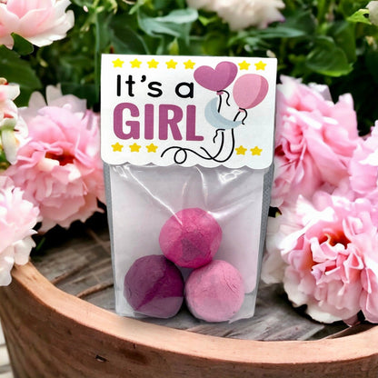 Bombes à graines - Paquet de 3 - Annonce de bébé fille ou bébé garçon ou jumeaux pour fête prénatale ou fête de révélation du sexe - Fleur sauvage canadienne