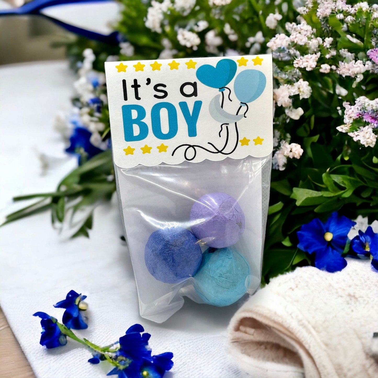 Bombes à graines - Paquet de 3 - Annonce de bébé fille ou bébé garçon ou jumeaux pour fête prénatale ou fête de révélation du sexe - Fleur sauvage canadienne