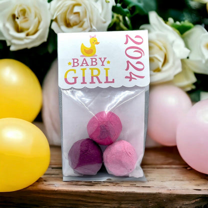 Bombes à graines - Paquet de 3 - Annonce de bébé fille ou bébé garçon ou jumeaux pour fête prénatale ou fête de révélation du sexe - Fleur sauvage canadienne
