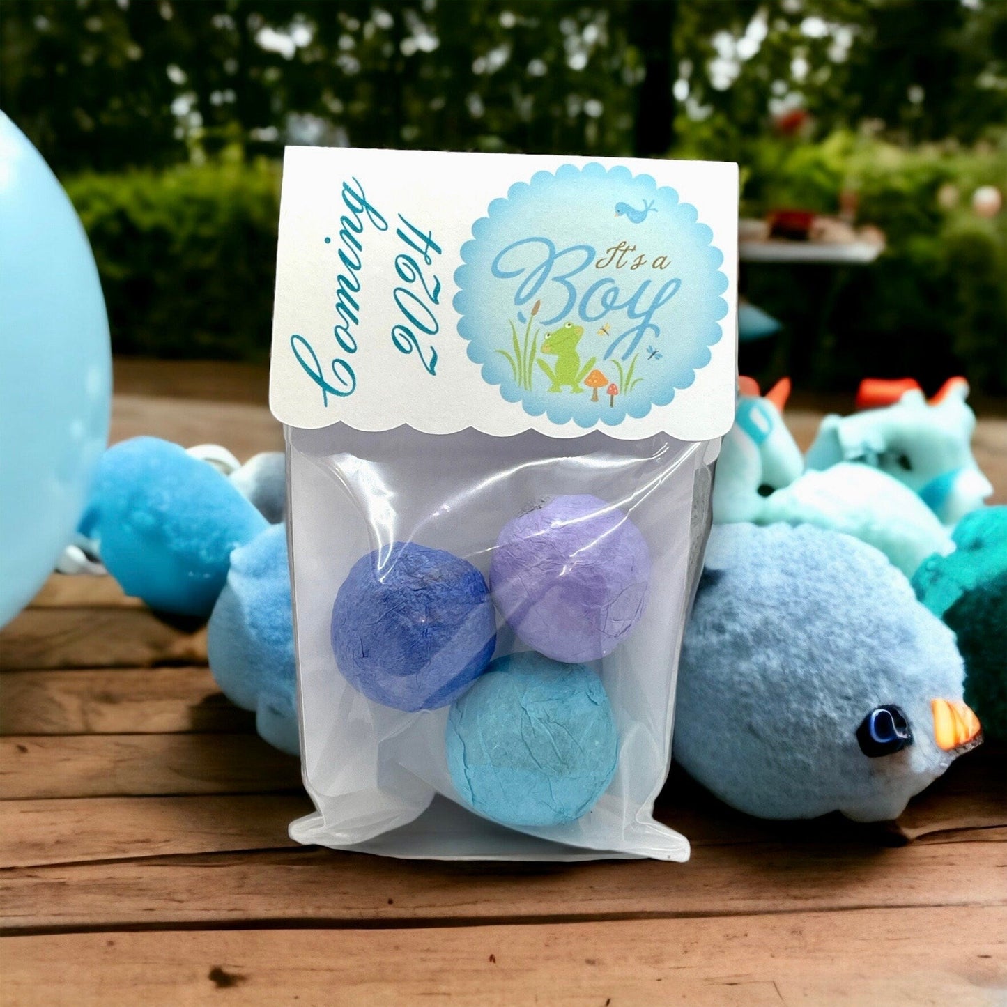 Bombes à graines - Paquet de 3 - Annonce de bébé fille ou bébé garçon ou jumeaux pour fête prénatale ou fête de révélation du sexe - Fleur sauvage canadienne