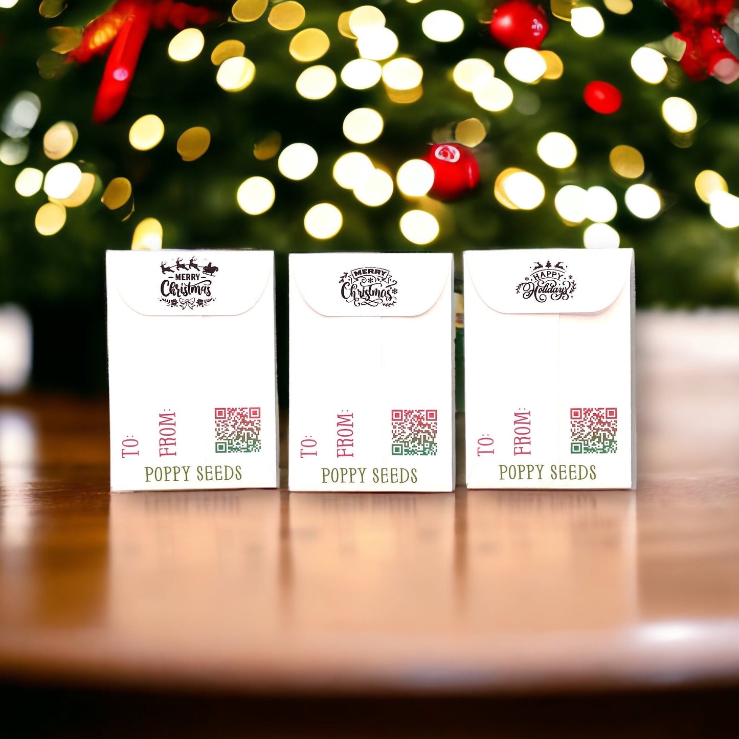 Seed Packages - Christmas - Vintage Design - Ornament or Gift Tag - Includes 10 Packs of seeds