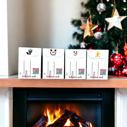 Seed Packages - Christmas - Whimsical Wish Seeds - Ornament or Gift Tag - Includes 10 Packs of hollyhock seeds