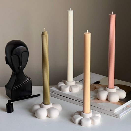 Bougeoir Fleur en Jesmonite : Décoration de Table Faite Main