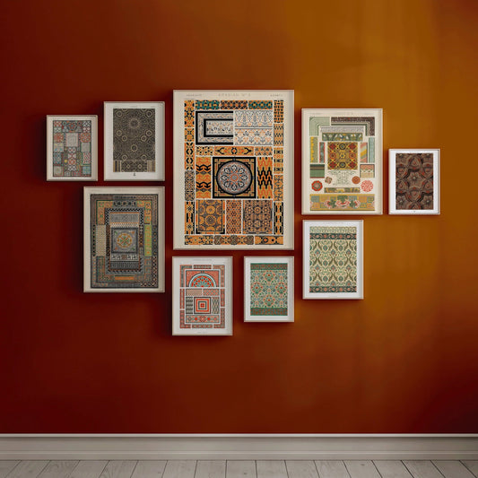 Vintage Arabian Pattern Print Set: Museum Quality Wall Art