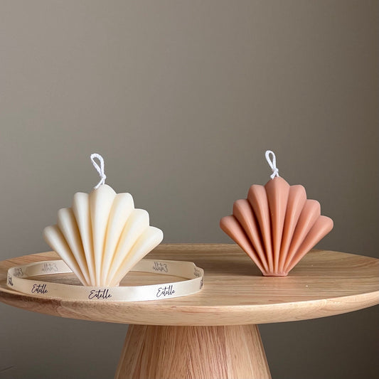 Bougie Coquille Saint-Jacques en Cire de Soja | Décoration Maison d'Été, Bougie Végétalienne