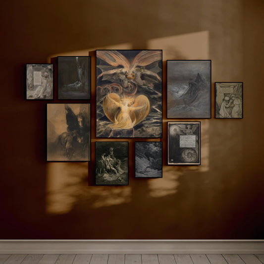 Art mural Visions Sombres : Collection d'estampes spirituelles mythiques