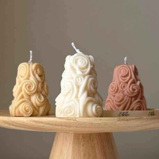 Bougie en soja Roses faites à la main | Décoration sculpturale, Cadeau d'invités pour mariage