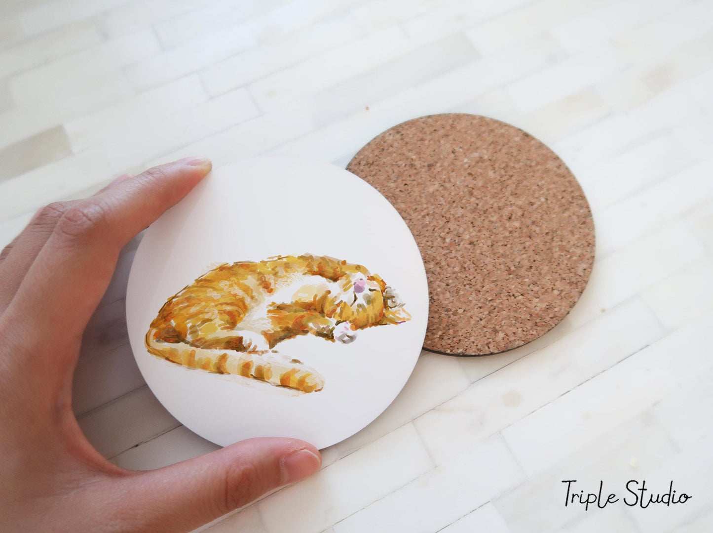 Orange Cat Coaster
