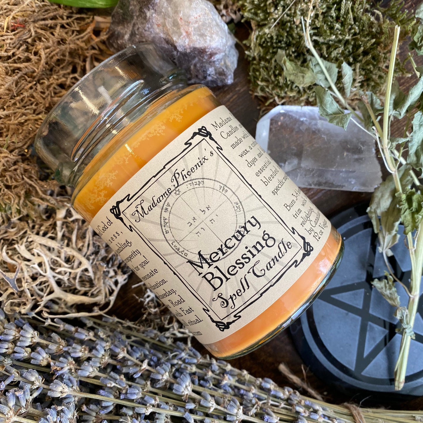 Planetary Magic Mercury Blessing Prosperity Spell Candle