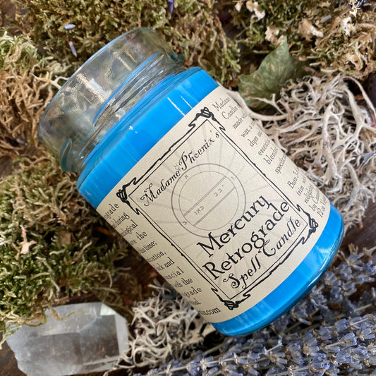 Bougie de Sortilège Rétrograde de Mercure Magie Planétaire