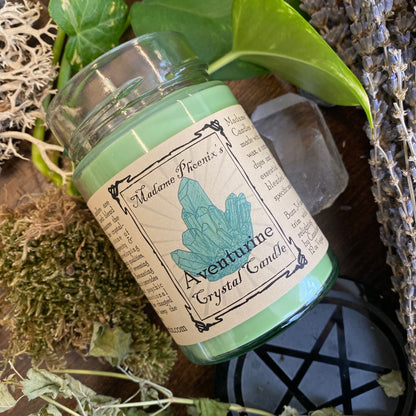 Crystal Magic Aventurine Spell Candle