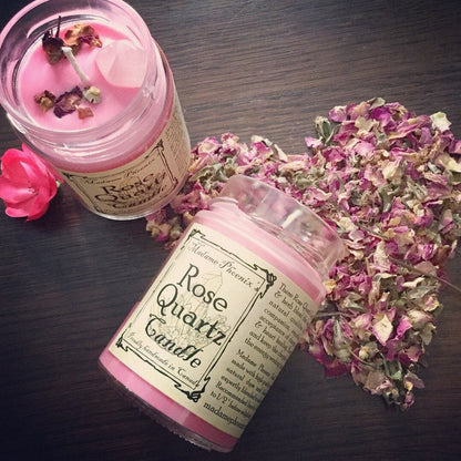 Crystal Magic Rose Quartz Spell Candle