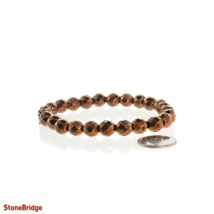 Hematite Faceted Copper Round Bracelet - 8mm