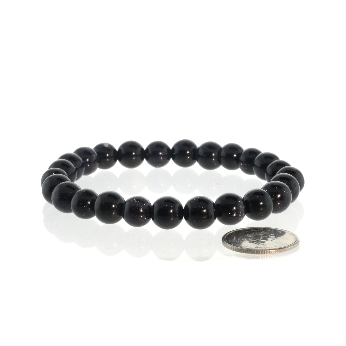Goldstone Blue Round Bracelet (Synthetic)