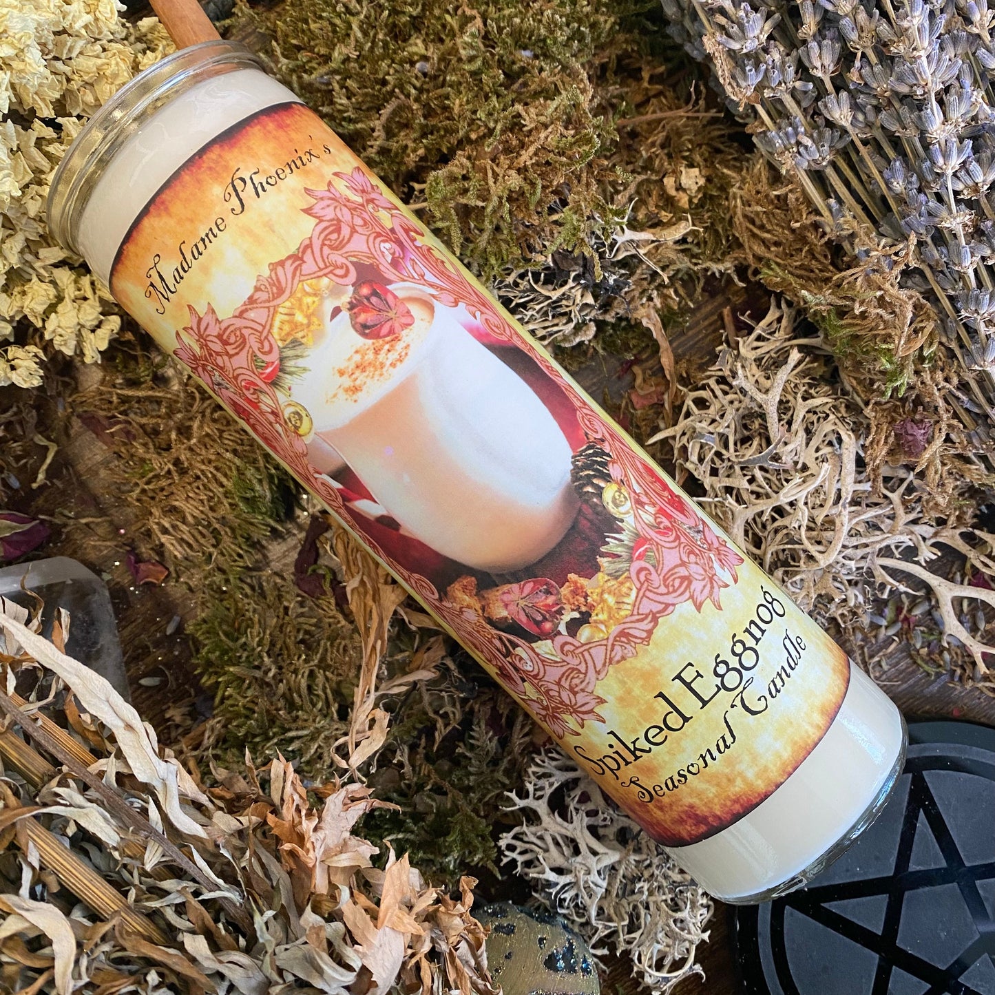 Spiked Eggnog Holiday Seasonal Abundance Blessing Solstice Candle