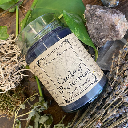 Circle of Protection Magic Spell Candle (Midnight Purple)