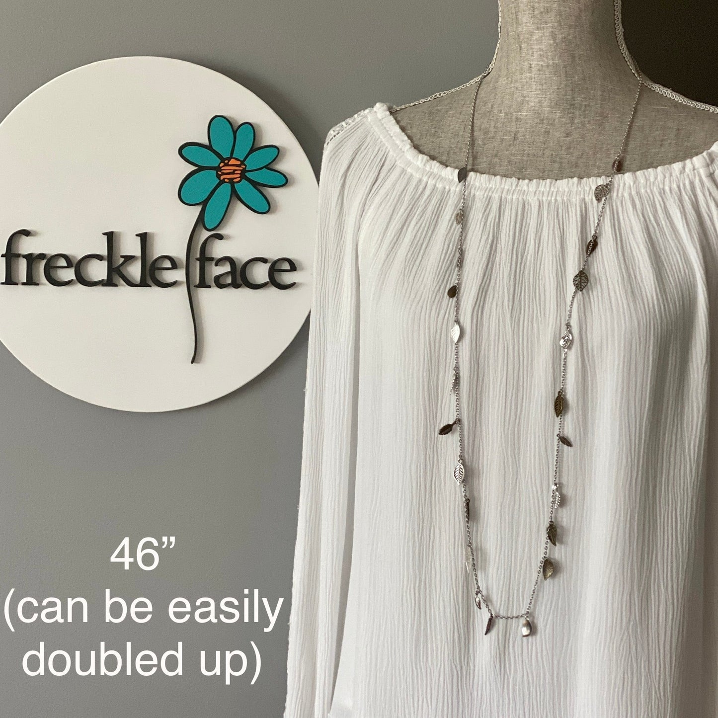 Collier Feuille Cascade – Longue chaîne à superposition avec feuilles en argent et métaux mélangés en cascade