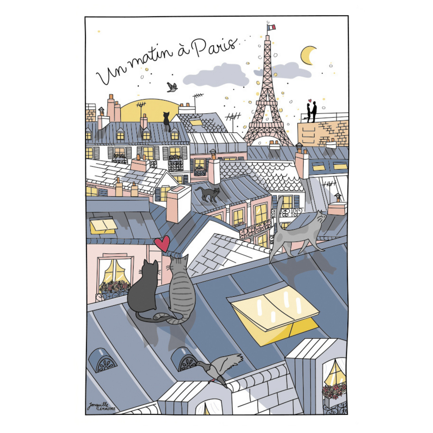 Morning in Paris Tea Towel