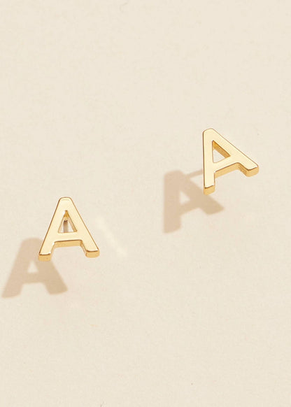 Initial Letter Stud Earrings