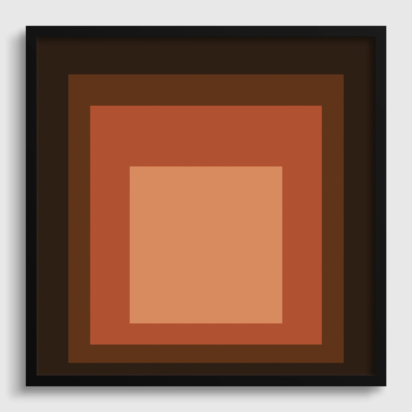Inspiré par l'estampe "Oxblood" de Josef Albers : « Hommage au carré » Estampe giclée moderne du milieu du siècle