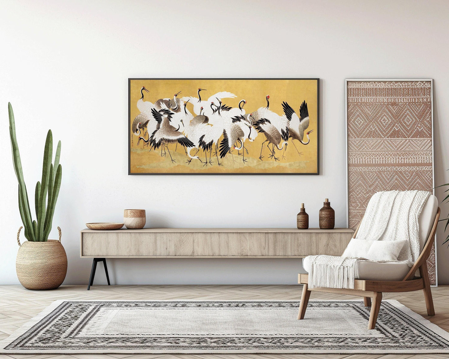 Ishida Yutei Cranes Art: Vintage Japanese Panoramic Giclee Print