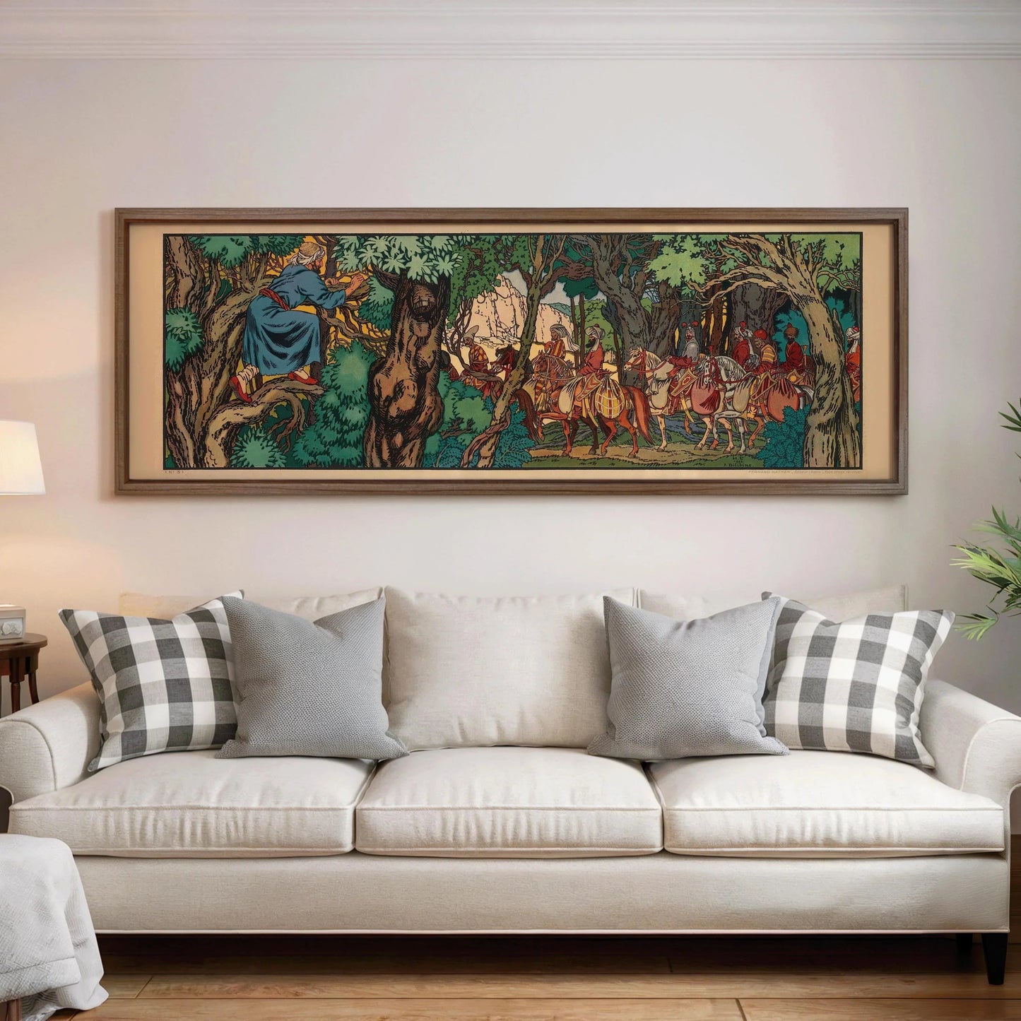 Ivan Bilibin - The Hunt  | An Enchanting Super Wide Vintage Fairytale Artwork (available handframed or unframed) 3x1