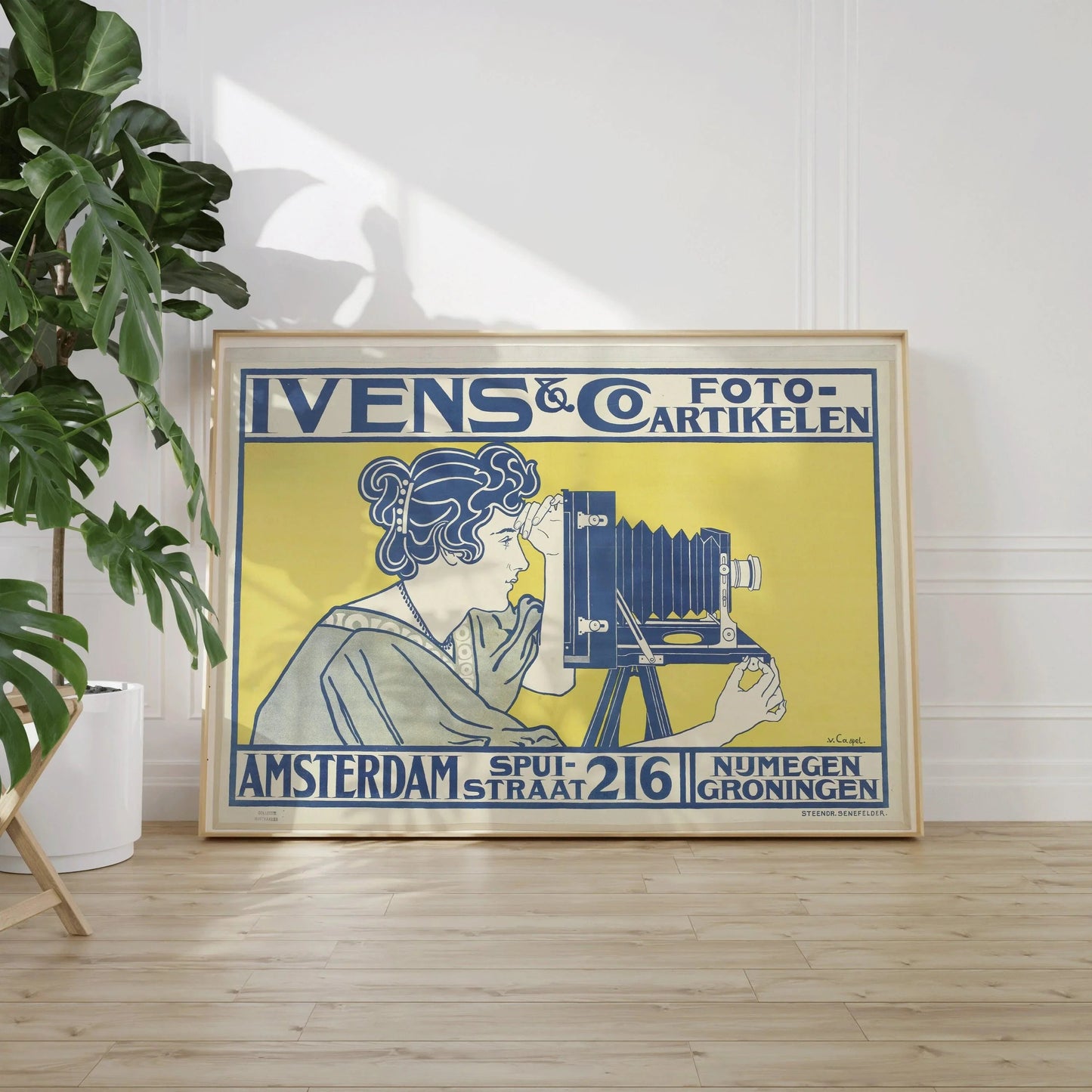 Ivens Foto | Vintage Ad Print in Blue and Yellow (available handframed or unframed)