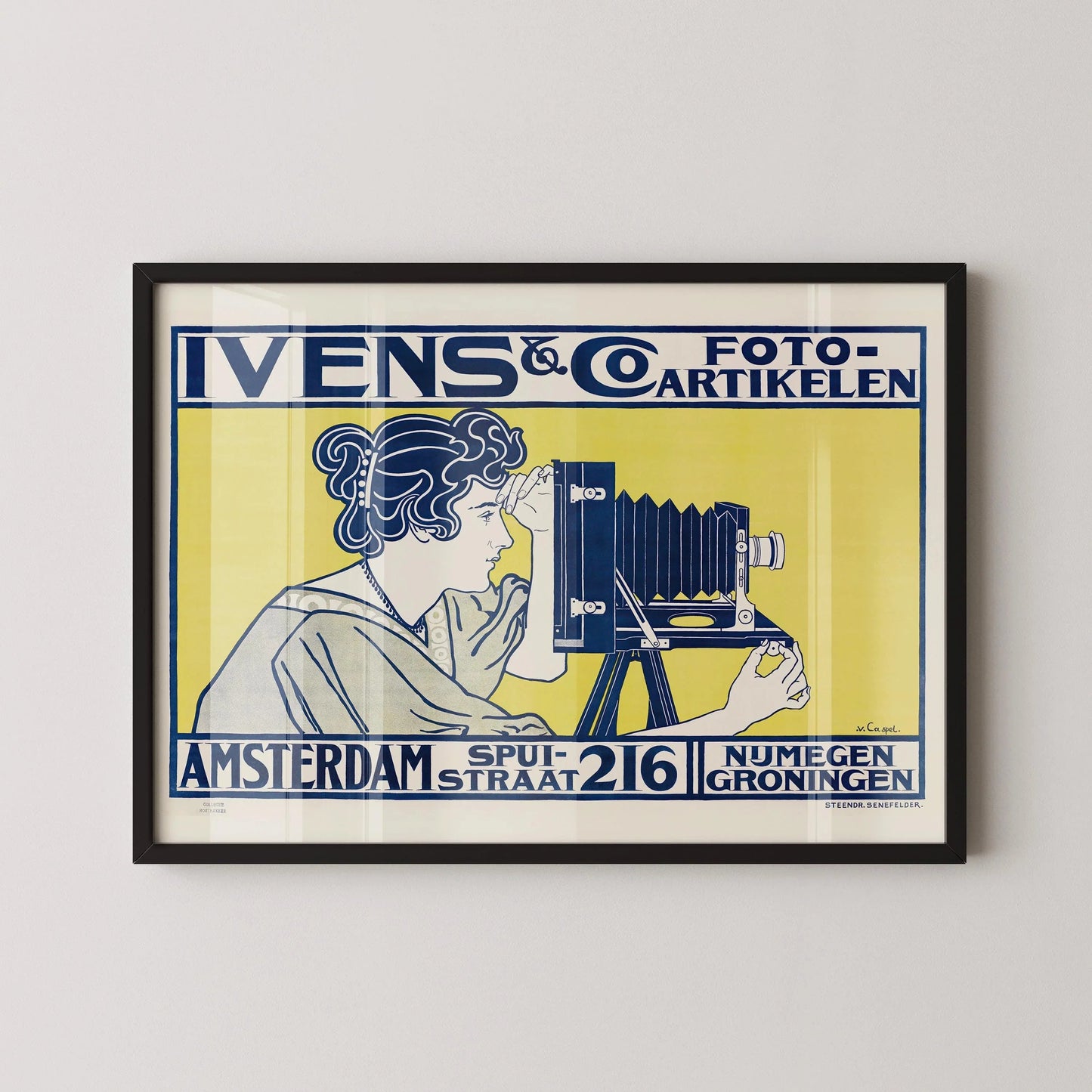 Ivens Foto | Vintage Ad Print in Blue and Yellow (available handframed or unframed)