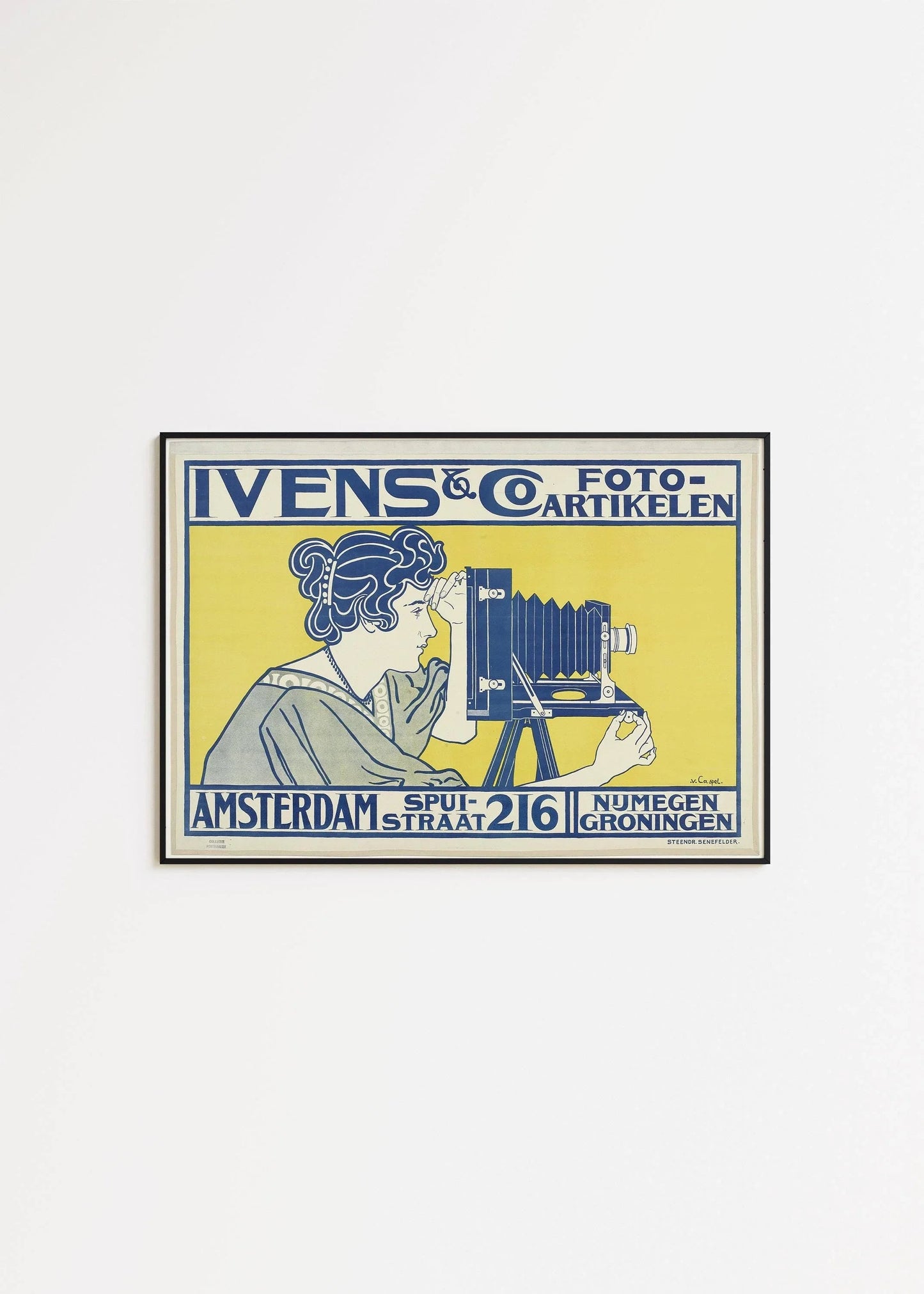 Ivens Foto | Vintage Ad Print in Blue and Yellow (available handframed or unframed)
