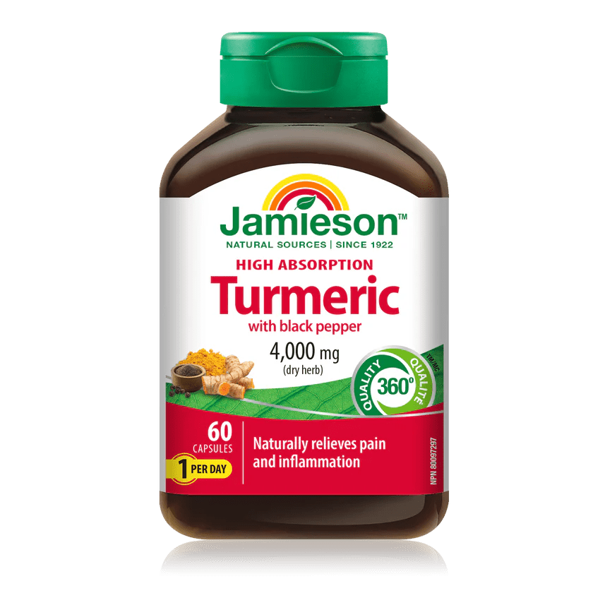 Tumeric High Absorption with Black Pepper  - Pain/Inflammation 4000mg (60 Capsules)