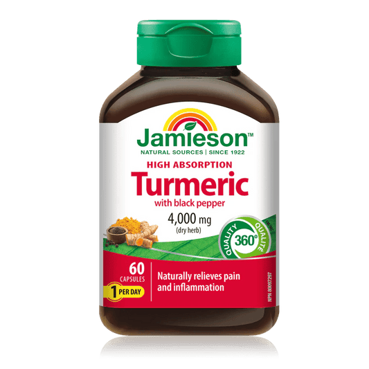 Tumeric High Absorption with Black Pepper  - Pain/Inflammation 4000mg (60 Capsules)