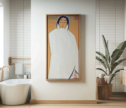 Jamini Roy Print: Bengali Woman Portrait, Vintage Indian Art