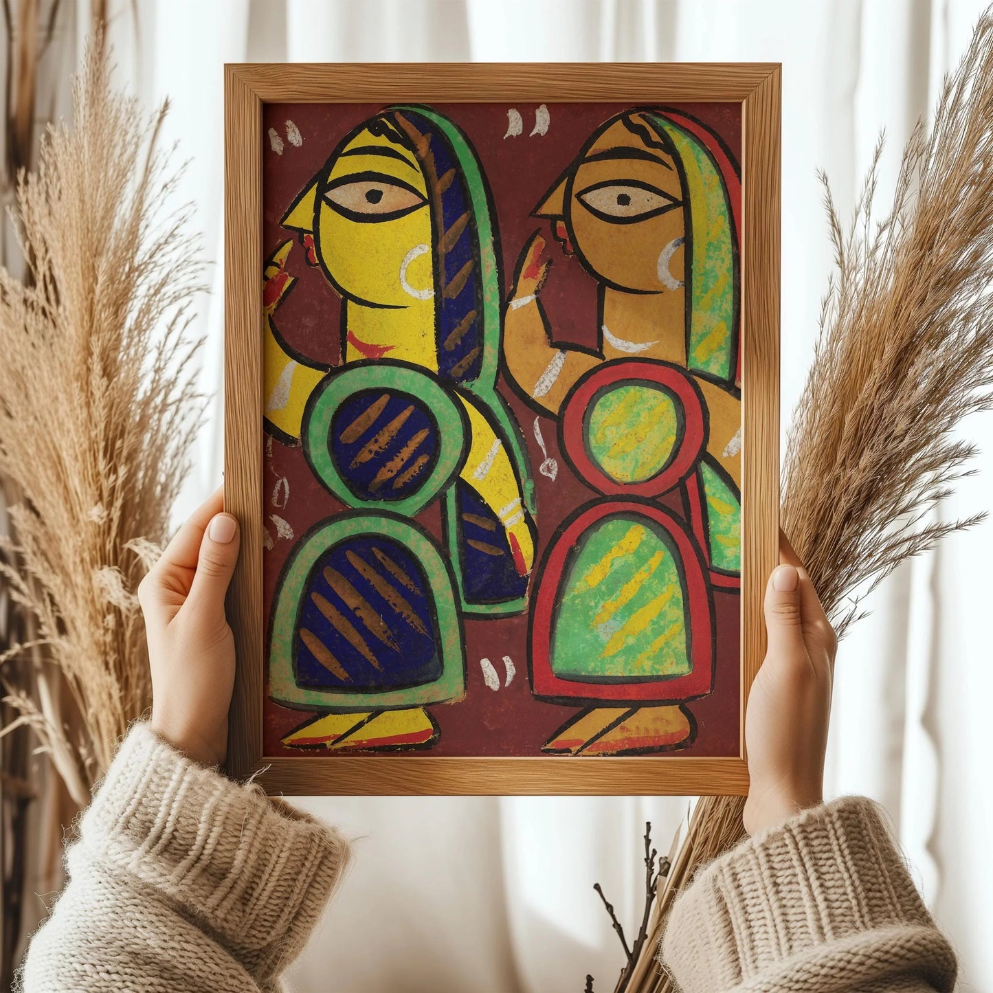 Jamini Roy - Untitled | Famous Bengali (West Bengal, India) Art (available handframed or unframed)