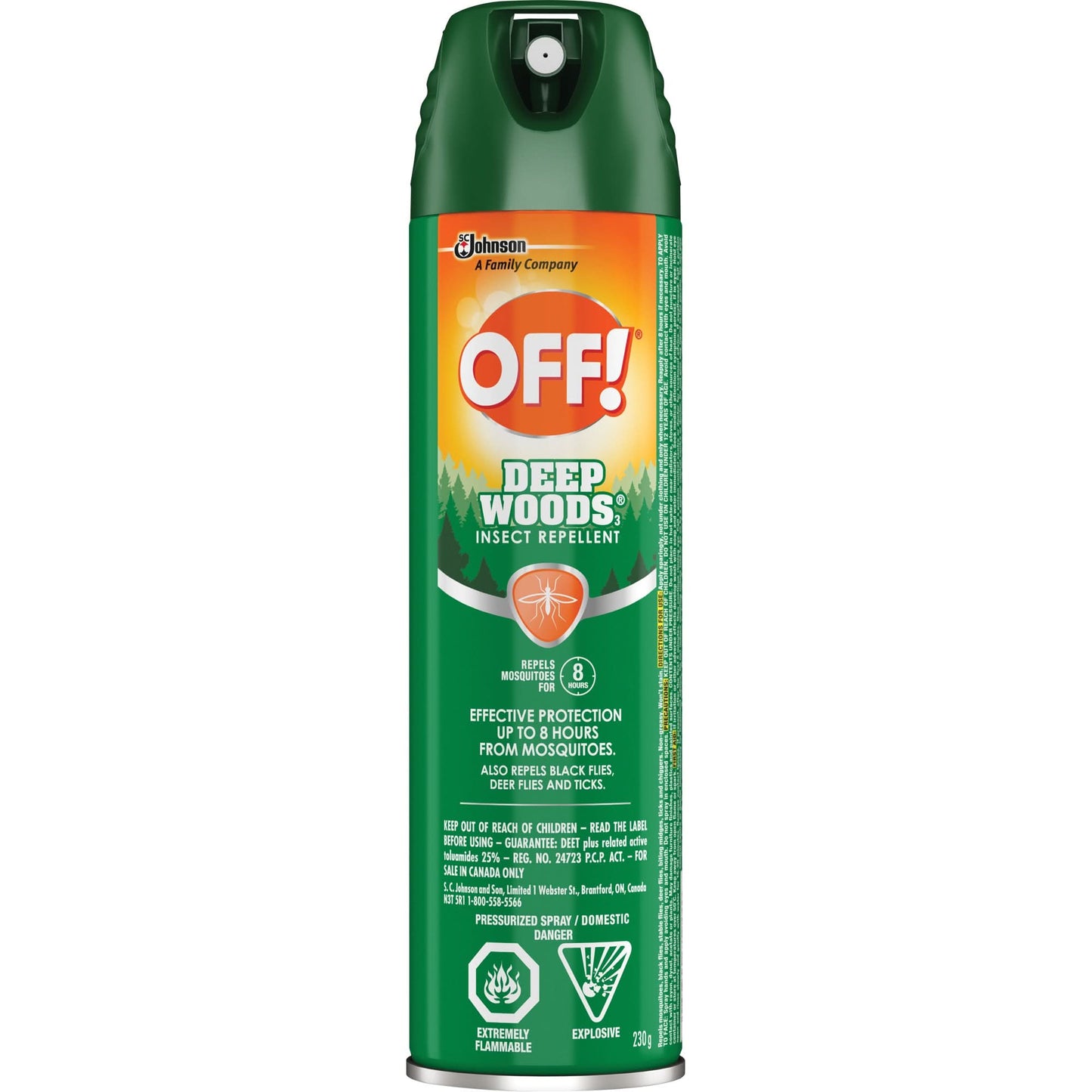 OFF! Deep Woods® Insect Repellent, 25% DEET, Aerosol, 230 g
